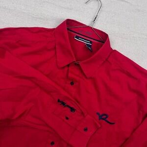 Y2K Rocawear Embroidered Button Down Shirt‎ Red 109th Street